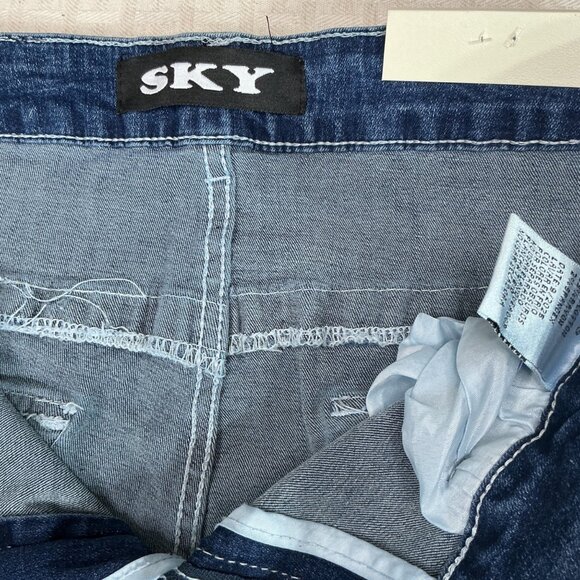 Sky Premium Women's Size 13 Blue Bootcut embellished Angel Wings Skull Jeans - Picture 5 of 12